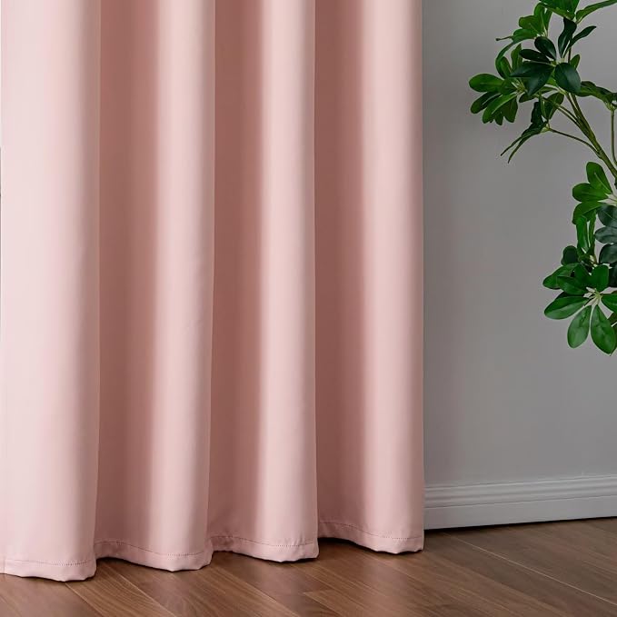 IGEMAEVE Gossamer Pink Curtains 96 Inch Length 2 Panels Set, Light Filtering - Image 5