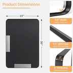 Bathroom Mirror for Wall, 30x22 Inch Rectangle Mirror, Matte Black Metal Framed - Image 2