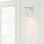 Globe Electric 65542 1-Light Plug-in or Hardwire Wall Sconce, Matte White - Image 7