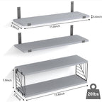 Fixwal 3+1 Tier Bathroom Floating Shelves Over Toilet, 15.8in Farmhouse Rustic - Image 3
