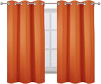 LEMOMO Orange Blackout Curtains/38 x 54 Inch/Set of Two Panels Grommet Living - Image 2