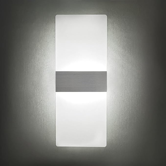 KICAAO Modern Wall Sconces Set of Two, Led Wall Light 10w, 6000k White Light Up - Image 2