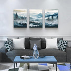MHARTK66 Wall Art for Bedroom, Mountain Landscape Wall Decor, Large Foggy - Image 2