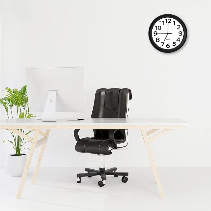 HIPPIH 2 Pack Silent Wall Clock, 10 Inch Non Ticking Quiet Digital Sweep - Image 6