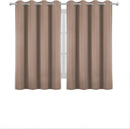 LEMOMO Blackout Curtains 66 x 54 Inch Long Cappuccino Curtains Set of 2 Panels - Image 2