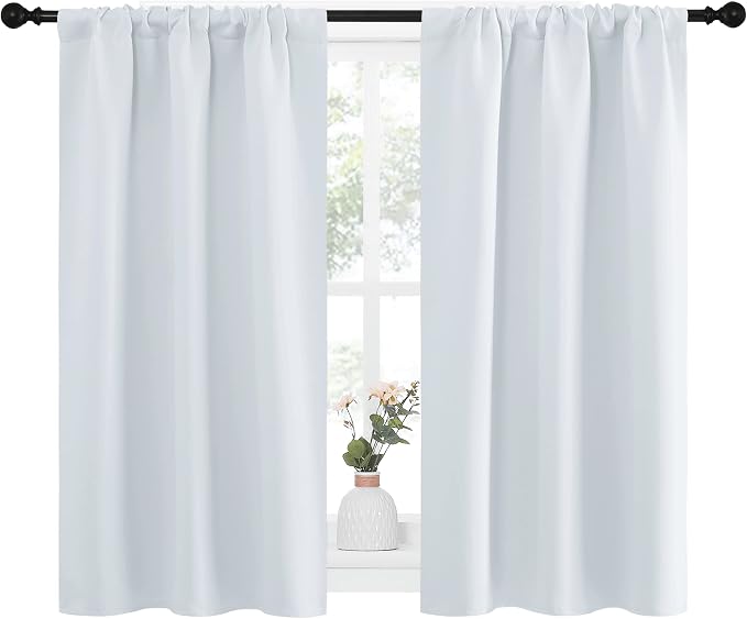 NICETOWN Greyish White Window Curtain Panels - Image 2