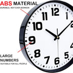 Modern Silent Wall Clock, 12 Inch Non-Ticking Battery Operated Clock, Round - Image 7