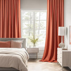 MIULEE Back Tab Burnt Orange Blackout Curtains 96 Inch Long 2 Panels Set - Image 2