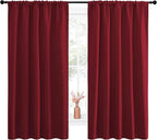NICETOWN Christmas Burgundy Blackout Curtains and Drapes - Image 2