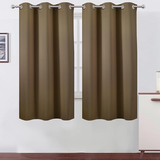 LEMOMO Brown Thermal Blackout Curtains/38 x 63 Inch/Set of 2 Panels Room by Lemomo