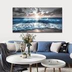 hyidecorart Large Wall Art For Living Room Modern Wall Decor For Office Blue - Image 3