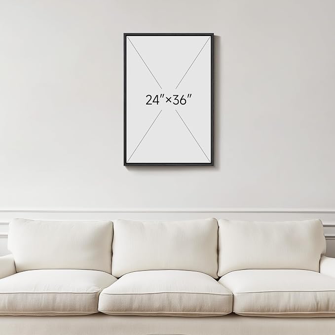 Framed Black and White Neutral Abstract Wall Art, Modern Canvas Prints - Image 3