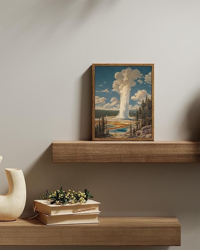 InSimSea Framed Canvas Wall Art, Vintage National Park Art - Image 2