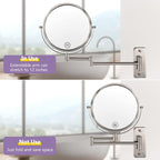 Wall Mounted Makeup Mirror, 1X/5X Magnifying Mirror Double Sided, 8 Inch - Image 5