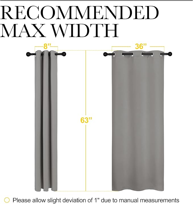 NICETOWN Blackout Curtains 63 inches Long, Thermal Insulated Solid Grommet Top - Image 6