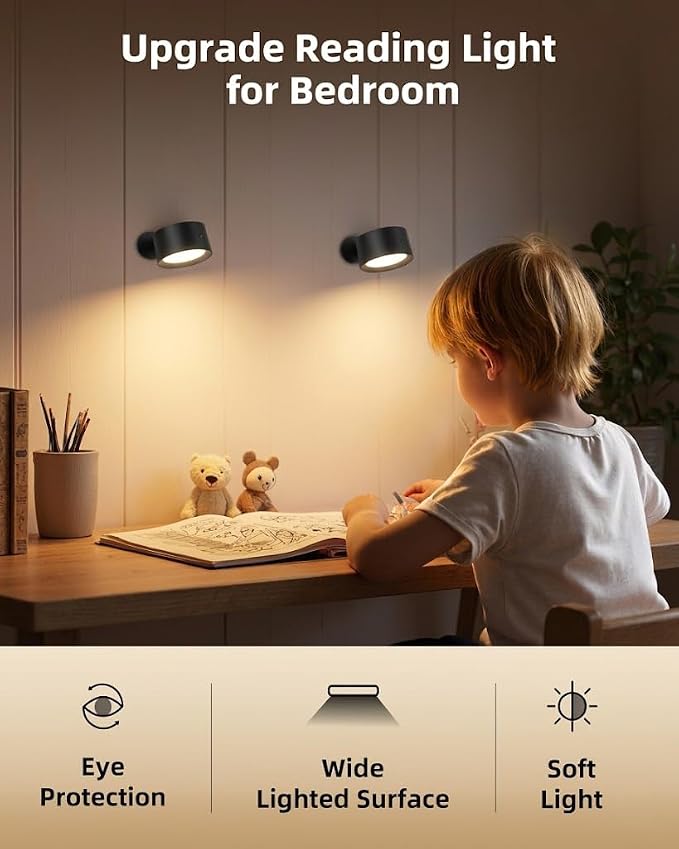 LED Wall Mounted Lights, Rechargeable Wall Sconces - Image 3