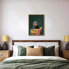 Framed Funny Pigeon Wall Art, Humorous Bird Reading Wall Decor Paintings - Image 7