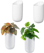 MyGift Set of 4 Mini Matte White Ceramic Indoor Wall Planter, 6 Inch by MyGiftHome