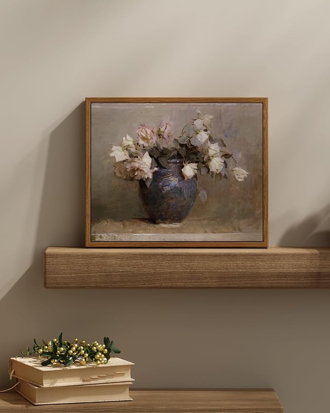 InSimSea Framed Canvas Wall Art Vintage Decor, Home Decor Flower in Pots Canvas - Image 2