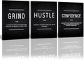 KAWAHONE Motivational Success Canvas Wall Art, Grind Hustle Confidence Wall by KAWAHONE