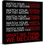Watch Your Thoughts Motivational Classroom Posters, Inspirational Wall Decor by VAHATAN