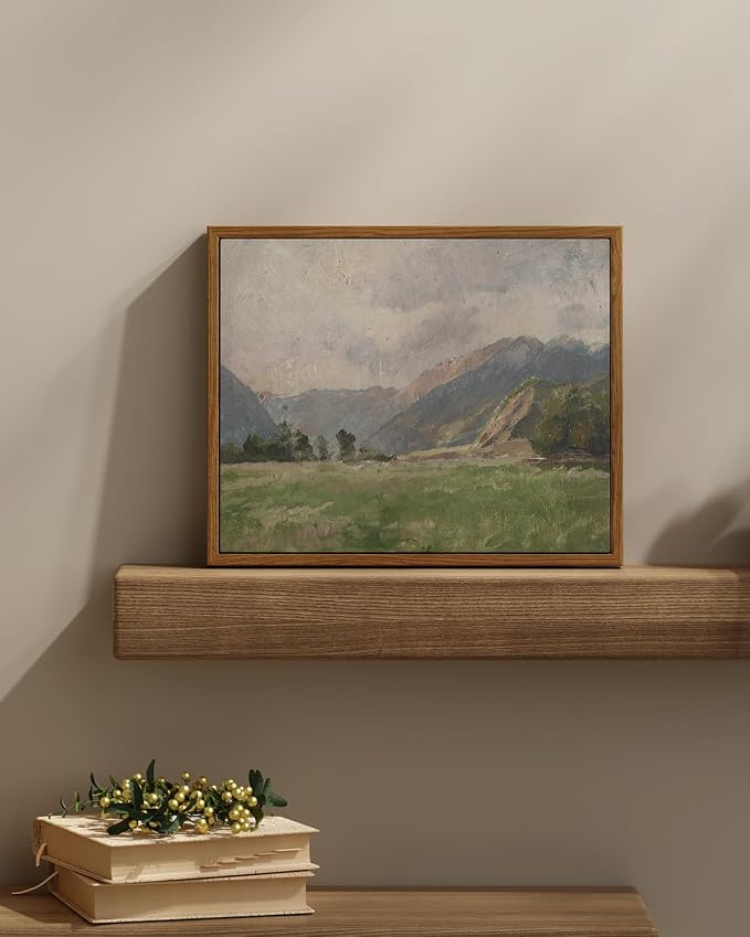 InSimSea Framed Canvas Wall Art Vintage Decor, Retro Landscape Canvas Wall Art - Image 2