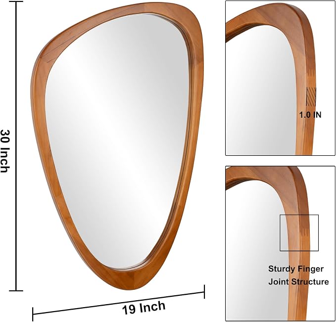 Irregular Wall Mirror Asymmetrical Bathroom Mirror, Wall Mounted Decorative - Image 2