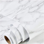 practicalWs Marble Wallpaper Granite White and Grey Paper Roll 23.6" x 118" by practicalWs