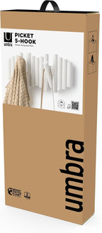 Umbra Picket Wall-Mounted Coat Rack Rail Hook - Image 7