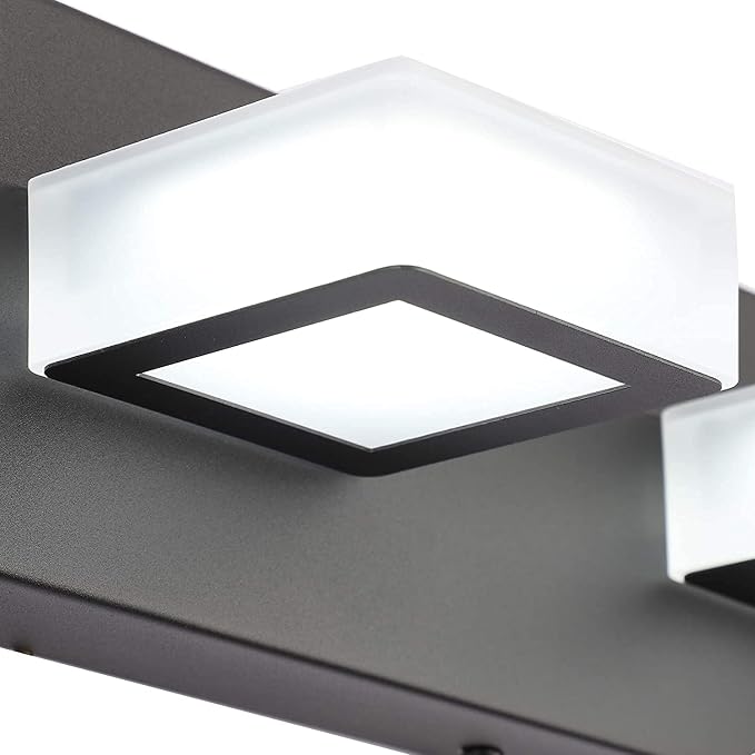 Ralbay 6 Lights LED Modern Dimmable Matte Black Vanity Light Acrylic Modern - Image 7