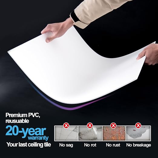 Art3d 10-Pack Smooth Drop Ceiling Tile 2ft x 4ft - Image 5