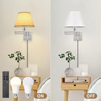 TRLIFE Wall Sconces Plug in, Remote Control Dimmable Wall Sconce and Adjustable - Image 8