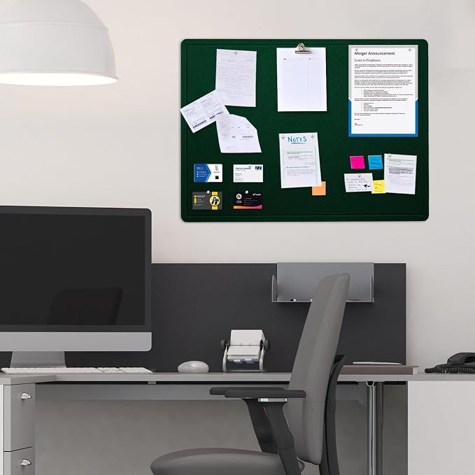 Bulletin Board, 24 x 18 inches Felt Board Decorative Pin Board, Cork Board - Image 7