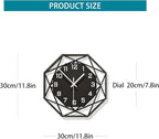 Modern Wall Clocks for Living Room Decor 12in Black Wall Clock Silent - Image 5