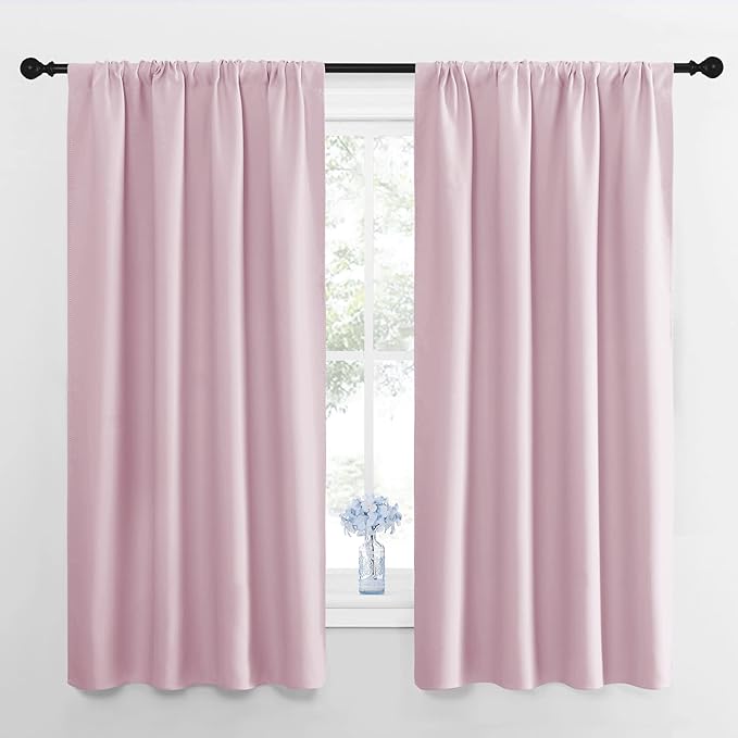 NICETOWN RV Blackout Curtains for Camper Windows, Baby Pink, Short Blackout by NICETOWN