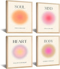 Framed 4 colorful abstract halo posters angel number positive energy by NCYEL