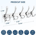 TICONN Wall Mounted Coat Rack, Five Heavy Duty Tri Hooks All Metal Construction - Image 2