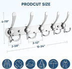 TICONN Wall Mounted Coat Rack, Five Heavy Duty Tri Hooks All Metal Construction - Image 2