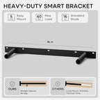Homeforia Black Floating Shelves 24 inch, High End Solid Real Wood 24inch - Image 5