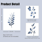 Navy Blue Botanical Wall Art Set of 6 Unframed, Minimalist Abstract Botanical - Image 6