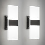 Modern LED Wall Sconces Set of Two, 12 Inch Indoor Dimmable Black Wall Lights by BrillianceMeetsDurability