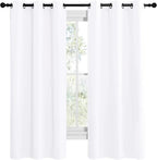 NICETOWN White Samll Window Blackout Curtain Panels, 50% Light Blocking Curtains - Image 2