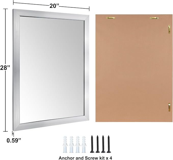 Ruomeng Bathroom Mirror 20" x 28" Rectangular Wall Mirror - Image 7