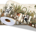 Farmhouse Wallpaper Border Wall Border Trim Peel and Stick 19.7 x 4 Inch Cattle by PRESSINART