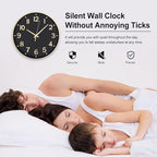 HZDHCLH Black Wall Clocks Battery Operated, 12 inch Silent Non Ticking Modern - Image 3