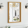 Syndra Natural Wood Frame Bathroom Mirror, 22x30'' Modern Vanity Mirror by Syndra