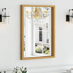 Syndra Natural Wood Frame Bathroom Mirror, 22x30'' Modern Vanity Mirror by Syndra