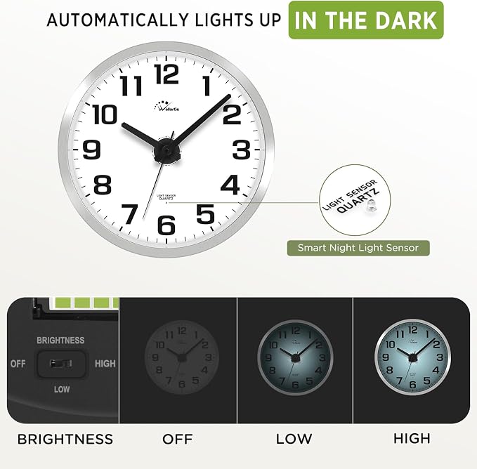WallarGe Night Light Wall Clock - Image 3