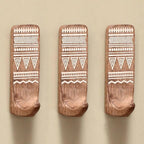 IndianShelf 10 LB- 12 Pieces Decorative Wood Adhesive Wall Hooks–Boho Peel and by IndianShelf