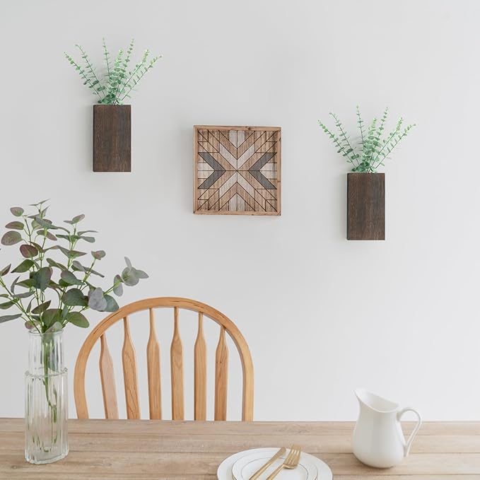 Dahey 2 Pack Wood Wall Planter Vase - Image 5